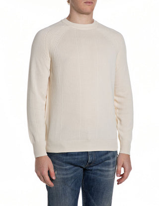 REPLAY MAGLIA IN COTONE A COSTINE