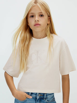 Calvin Klein Jeans T-shirt con logo taglio squadrato