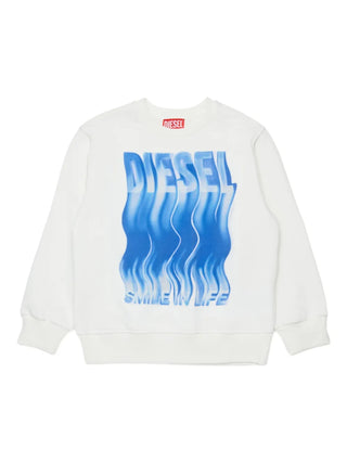 Diesel FELPA Swiggly over Felpa con stampa del logo ad onda
