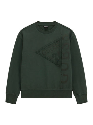 GUESS Felpa garzata con logo ricamato