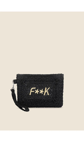 F**K FA25-A059BK Accessori Pochette con logo dotata di chiusura zip