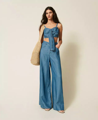 TWINSET ACTITUDE Pantaloni a palazzo in jeans