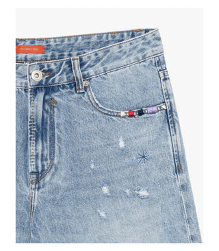 GIANNI LUPO Bermuda di jeans regular con rotture