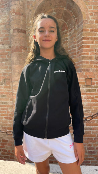 DISCLAIMER KIDS Felpa zip con cappuccio