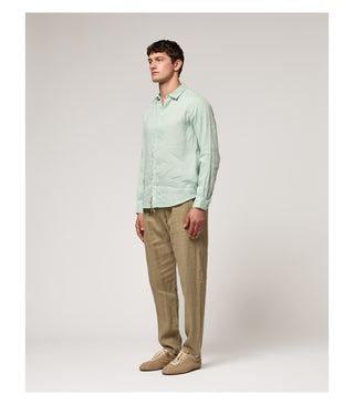 GIANNI LUPO Camicia in lino con colletto