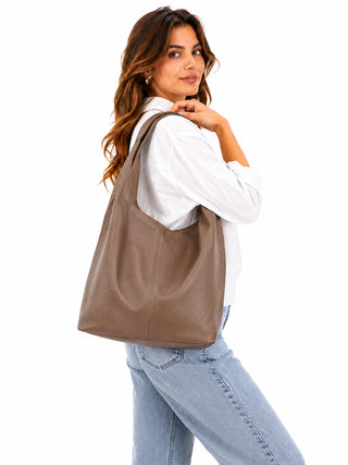 SUSY MIX Borsa a Sacca a Spalla in Pelle con Pochette all'interno