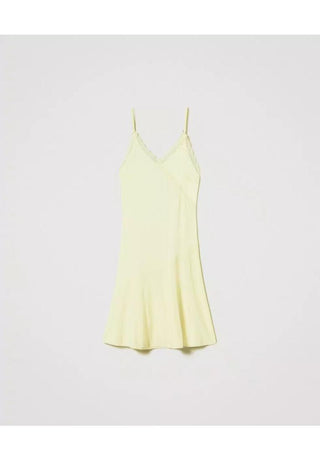 TWINSET ACTITUDE Abito longuette in maglia con pizzo