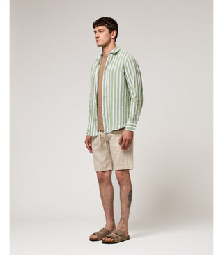GIANNI LUPO Bermuda in lino con laccio