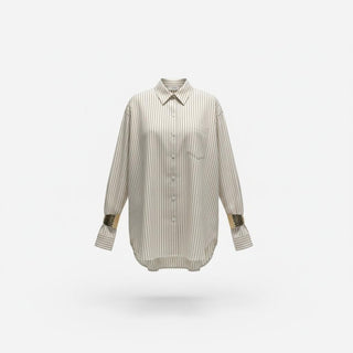 MOTEL CAMICIA Camicia rigata over con bracciale