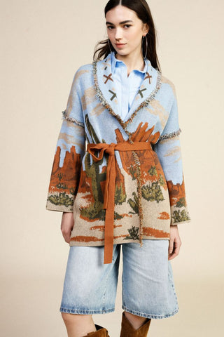 DIXIE Cardigan lungo con cintura