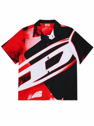 Diesel Camicia in cotone con stampa sfocata all-over