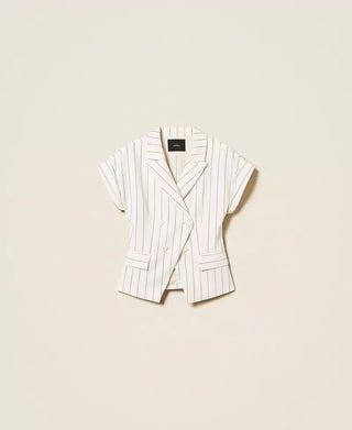 TWINSET ACTITUDE Giacca doppiopetto gessata