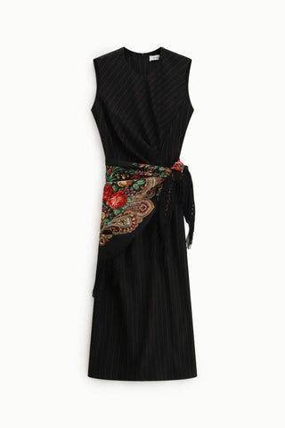 DIXIE A698Y068 ABITI Abito midi a righe senza maniche con fascia stampata