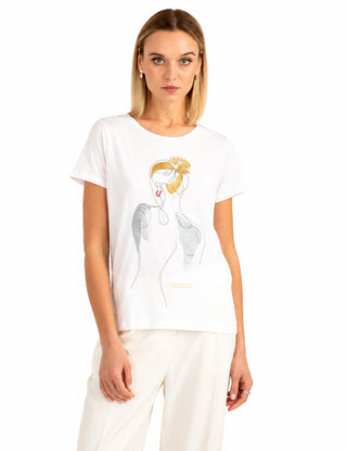 FREDMELLO T-shirt girocollo con grafica e ricamo
