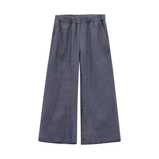 MELBY Pantalone in tessuto lino gessato