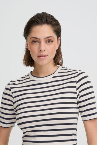 ICHI T-SHIRT T-shirt a righe in cotone