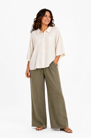 BOMBOOGIE Camicia regular fit in lino