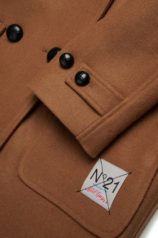 N°21 Cappotto doppiopetto egg-shape in panno