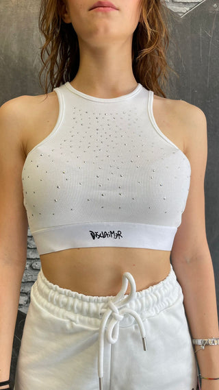 DISCLAIMER 35EDS54930 TOP- Top glitter sul davanti