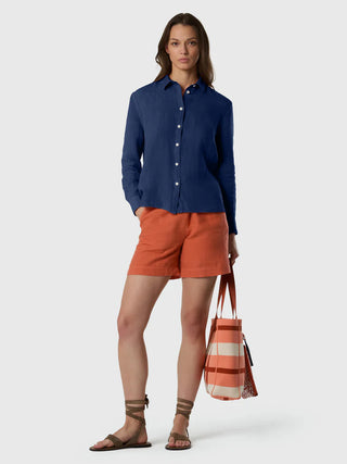 NORTH SAILS Camicia in lino con logo ricamato