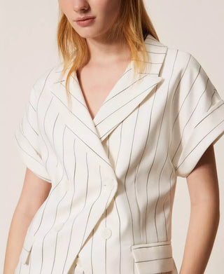 TWINSET ACTITUDE Giacca doppiopetto gessata