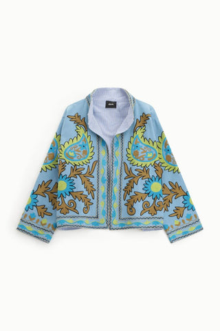 DIXIE Blazer corto stampato con fodera a righe