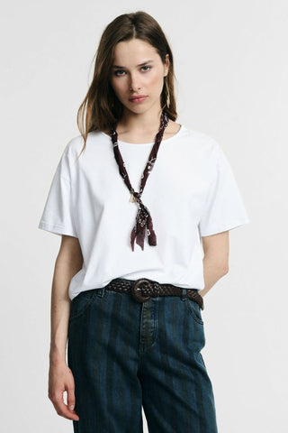 PLEASE T-shirt a maniche corte con foulard stampato