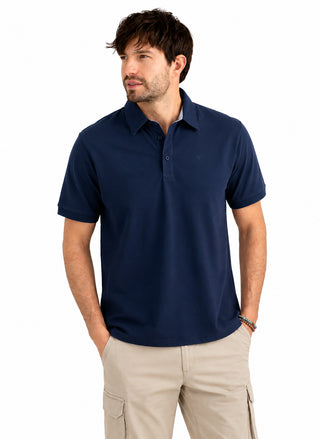 FREDMELLO Polo a Manica Corta in Piquet Stretch