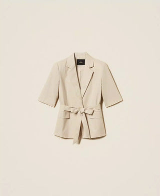 TWINSET ACTITUDE Giacca blazer in misto lino con lurex