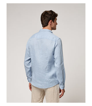 GIANNI LUPO Camicia in lino con colletto