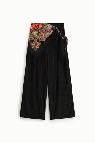 DIXIE P698Y161 PANTALONI Pantaloni palazzo a righe con foulard floreale