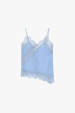 DIXIE Top spalline sottili con bordo pizzo asimmetrico