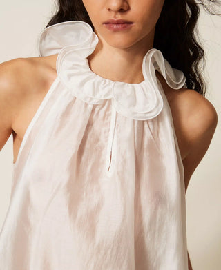 TWINSET ACTITUDE Top in voile con volant