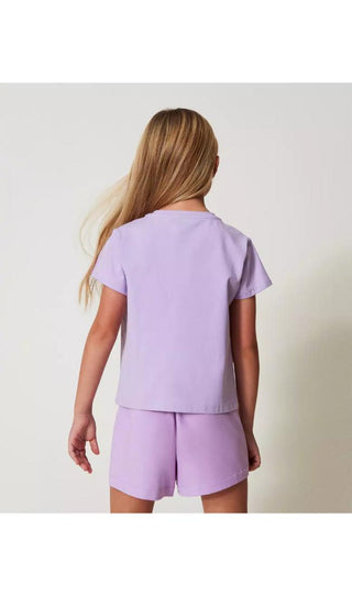 TWINSET GIRL T-shirt con Oval T strass
