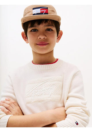 Tommy Hilfiger Pullover Signature con logo tono su tono