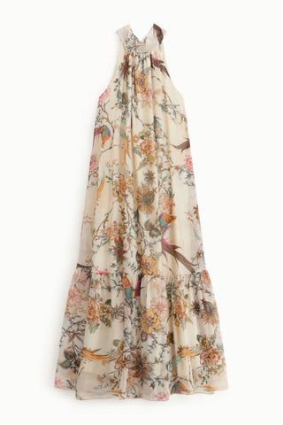 DIXIE Abito lungo con stampa floreale e volant