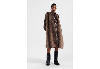 DIXIE Gilet lungo con pelliccia sintetica