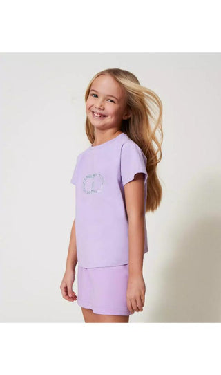 TWINSET GIRL T-shirt con Oval T strass