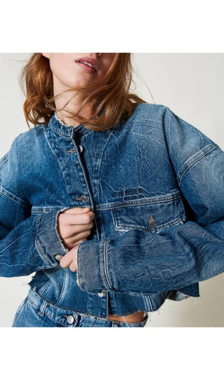 TWINSET ACTITUDE Giacca in jeans con tasche