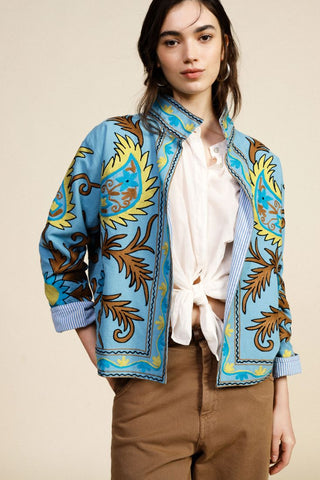 DIXIE Blazer corto stampato con fodera a righe