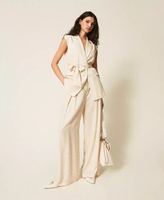 TWINSET ACTITUDE Gilet con stampa e cintura