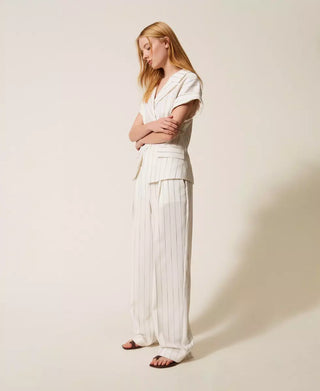 TWINSET ACTITUDE PANTALONI Pantaloni fluidi gessati
