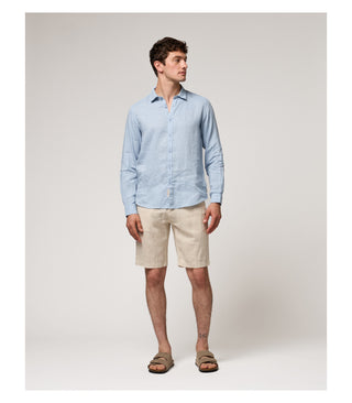 GIANNI LUPO Camicia in lino con colletto