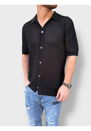 GIANNI LUPO Polo in maglia traforata