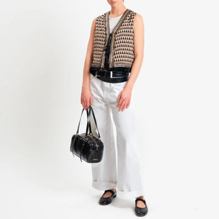 DIXIE Gilet con motivo geometrico e frange