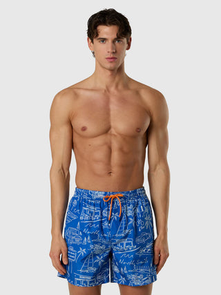 NORTH SAILS Boxer da bagno con stampa grafica