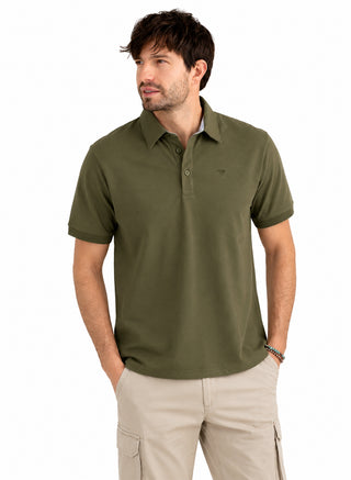 FREDMELLO Polo a Manica Corta in Piquet Stretch