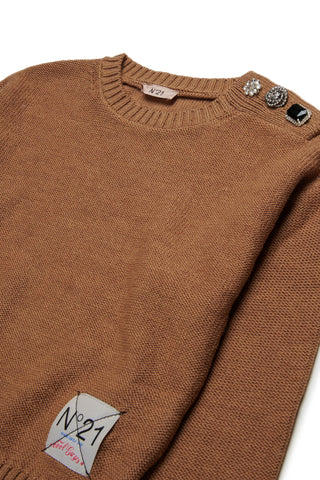 N°21 Pullover in misto lana con bottoni gioiello