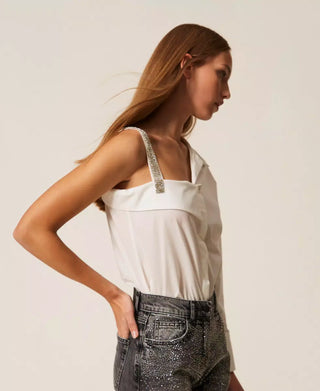 TWINSET ACTITUDE Camicia Monospalla in popeline