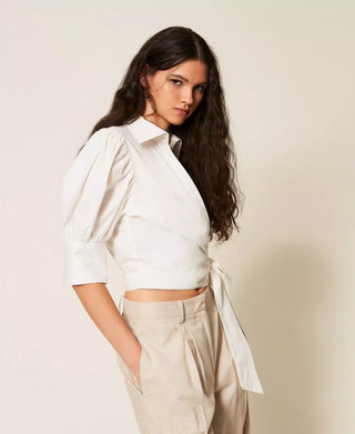 TWINSET ACTITUDE Camicia a portafoglio in popeline